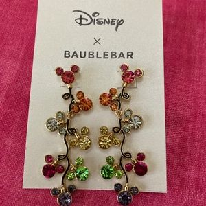 New Disney x Baublebar multicolor trademark mouse ears Christmas lights earrings